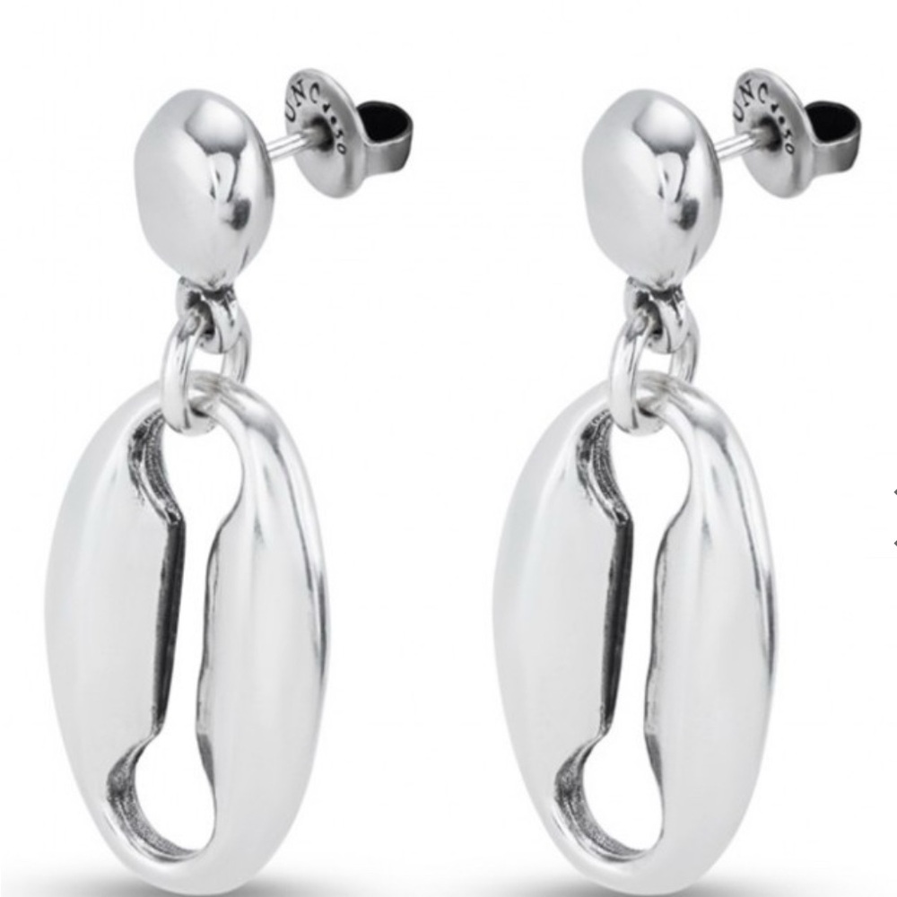 Uno de 50 Earrings - Thankful Silver with Medium Pendant Link - Picture 4 of 6
